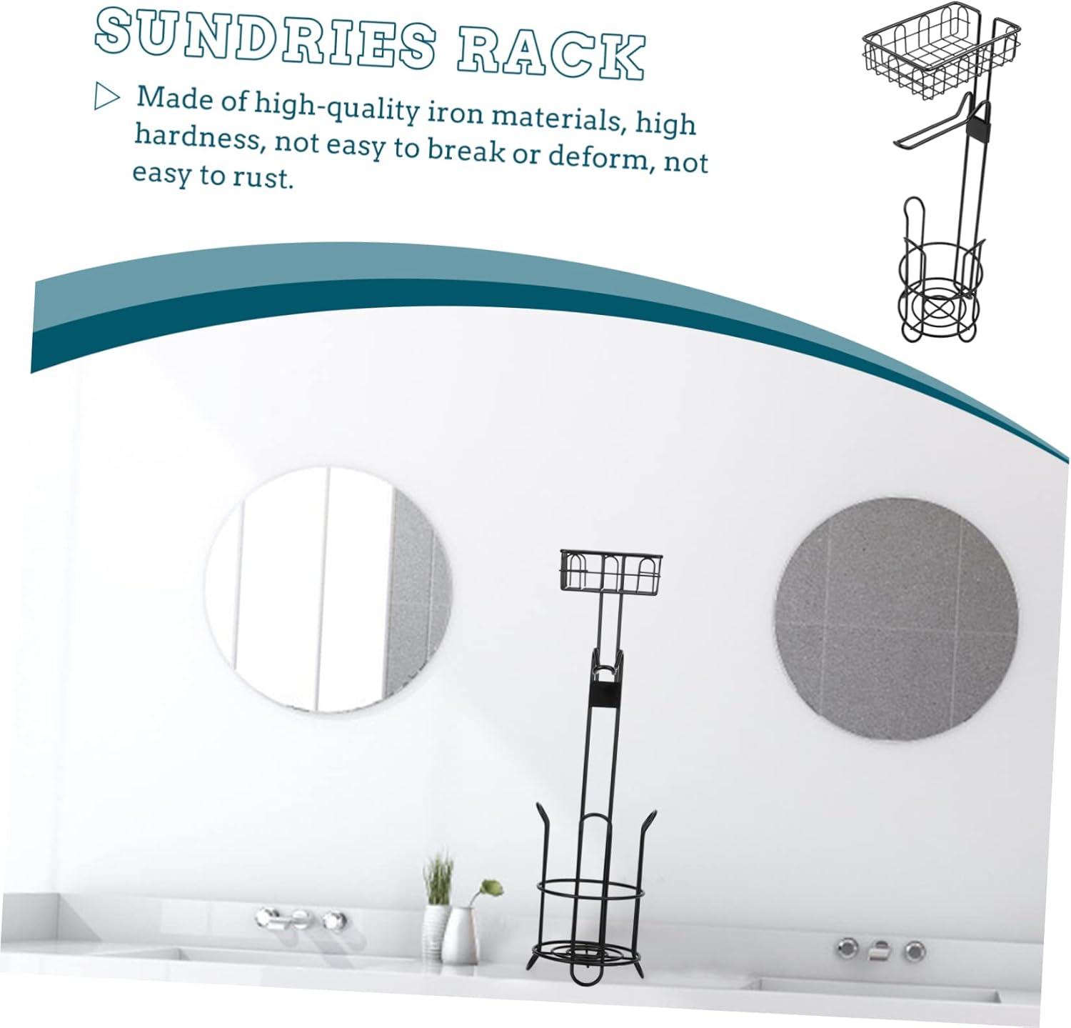 Veemoon Toilet Paper Holder Paper Rack for Bathroom Storage Removable Basket for Sundries Stable and Practical Tissue Holder Floor Design for Easy Access