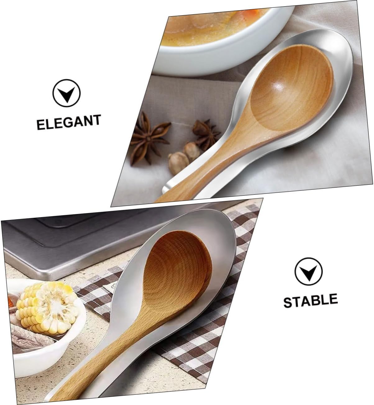 Uonlytech 6Pcs Stainless Steel Spoon Rest Holder for Kitchen Counter Polished Cooking Utensil Tray for Spoons Forks and Chopsticks Easy to Clean and Store Suitable for Home Restaurant and