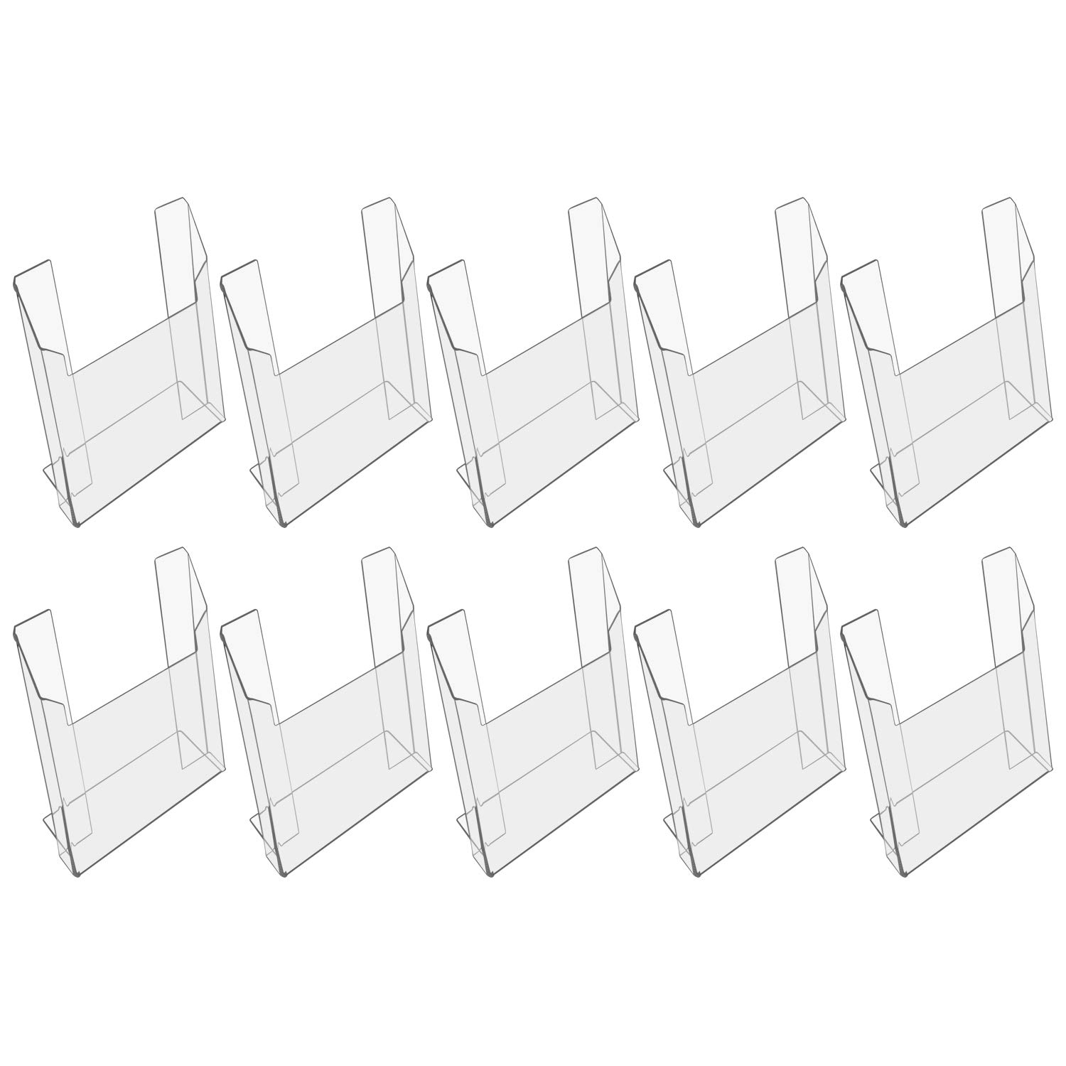 HMF 46962 Acryl Prospekthalter | 10 Stück | DIN A4 Hochformat | Glasklar