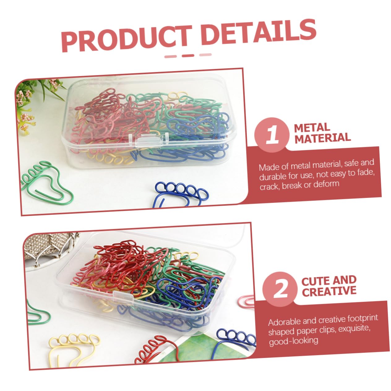 VILLCASE 300pezzi Graffette Accessori Per Cancelleria e Organizzazione Documenti Clip Decorative Per Scuola e Casa