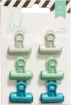 Heidi Swapp Bulldog Clips 1" 6/Pkg-Greens