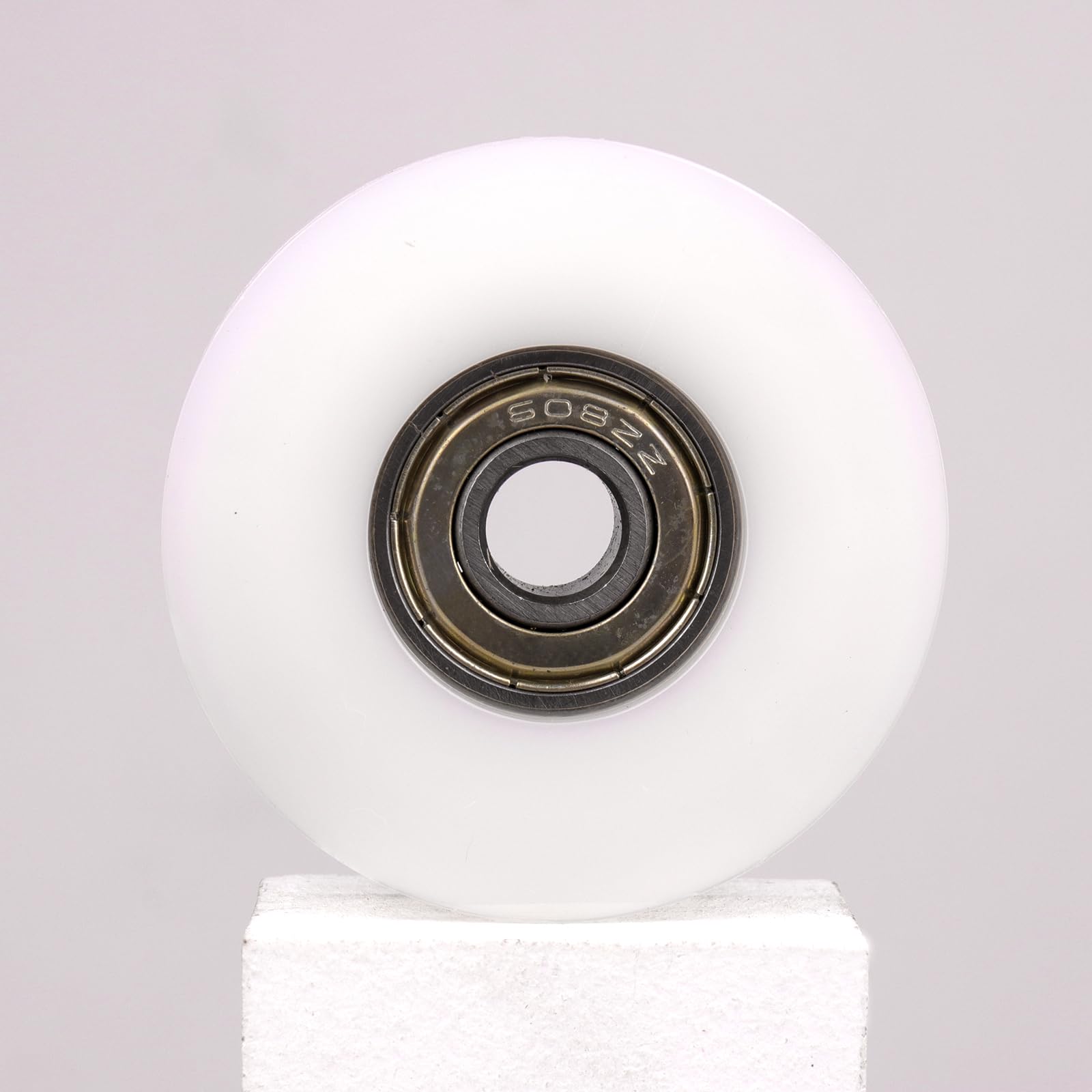 PATIKIL Ruote A Puleggia In Nylon 8x36x4mm Con Cuscinetti 608ZZ – 8 Pezzi, Rulli Trasportatori Per Cassetti, Porte Scorrevoli E Finestre, Bianco