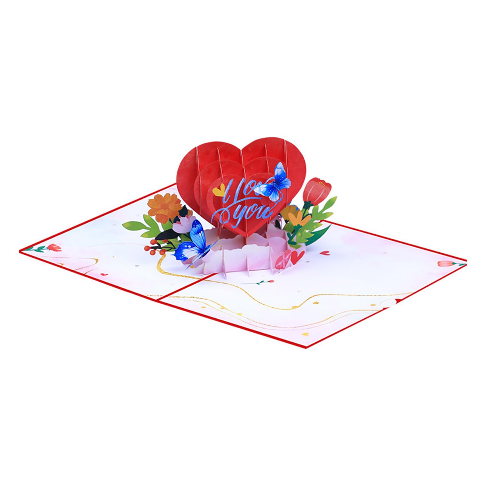 Elnwnnkc Multicolor Valentine ’ S Day Greeting Card With Intricate Heart And Butterfly Blessing Card Suitable For Special Occasion Valentine ' S Day