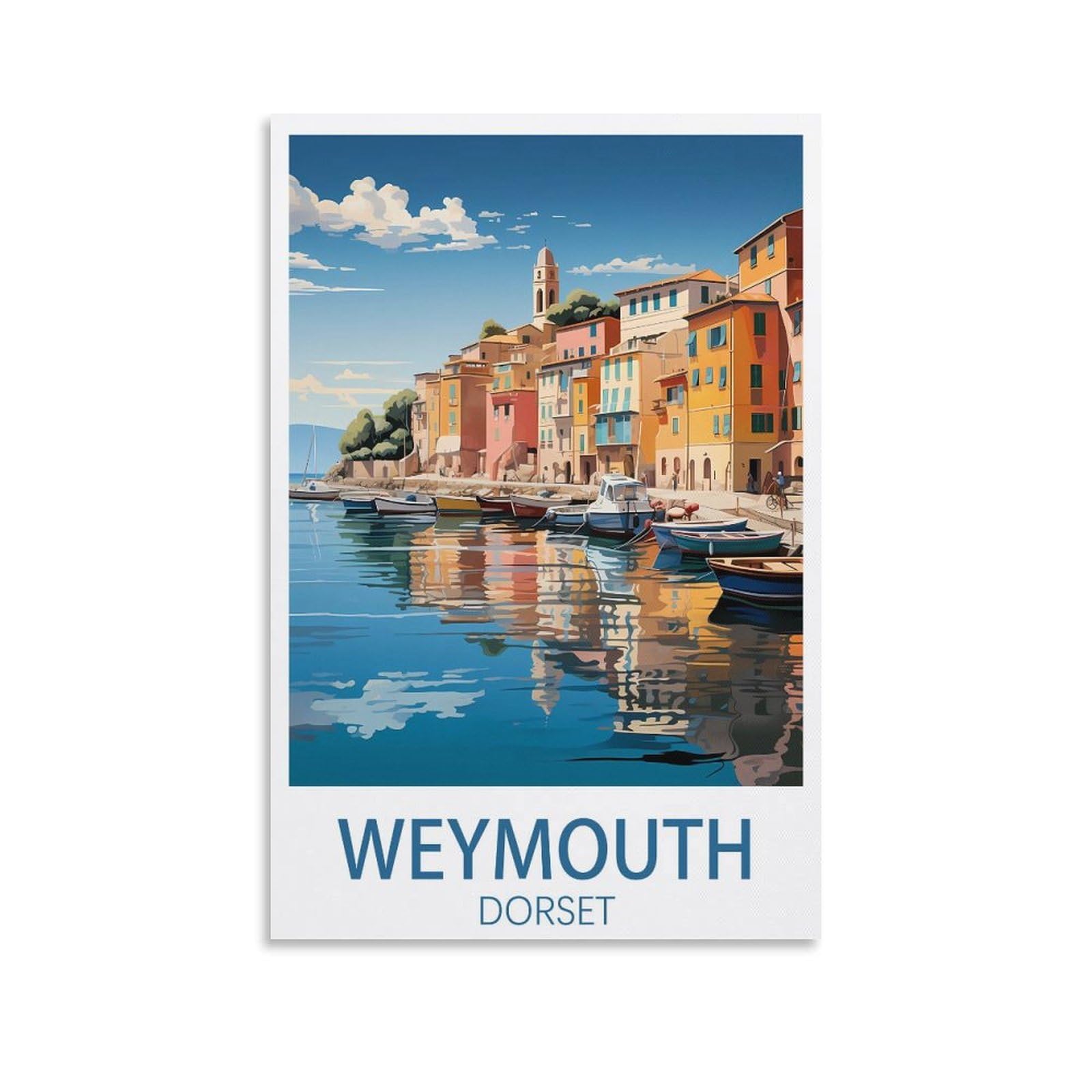 EZMLFA 5D Diamond Painting Kits,Weymouth Dorset,Diamond Painting Kits for Beginners Round Full Drill Painting with Diamonds Gem Art for Home Wall Decor 30x40cm
