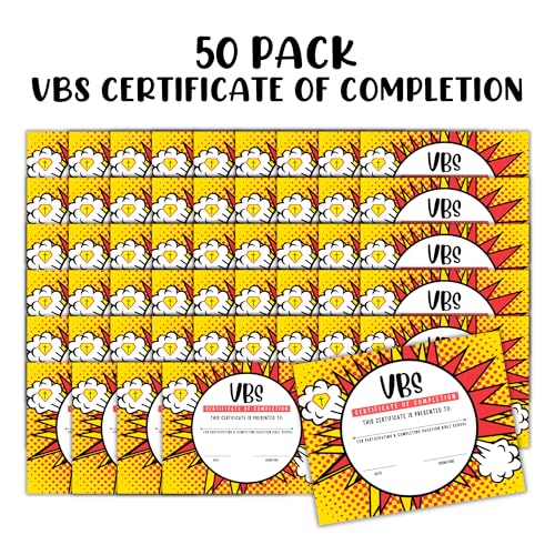Certificado de VBS Vacation Bible School con diseño de superhéroes gamer 4