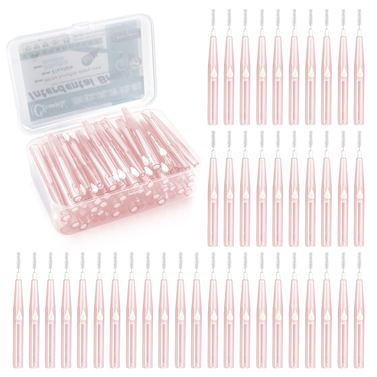 60PCS Interdental Brush Push-Pull Type Slim Tooth Cleaning Tool Soft Toothpick Cleaners Tooth Flossing Head Oral Dental Hygiene Brush-image-40