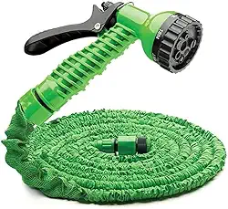 Mangueira Jardim Expansível 12 Metros, Super Resistente com 7 Tipos de Jatos d'Água - Versátil para Jardim, Quintal e Limpeza (Verde)