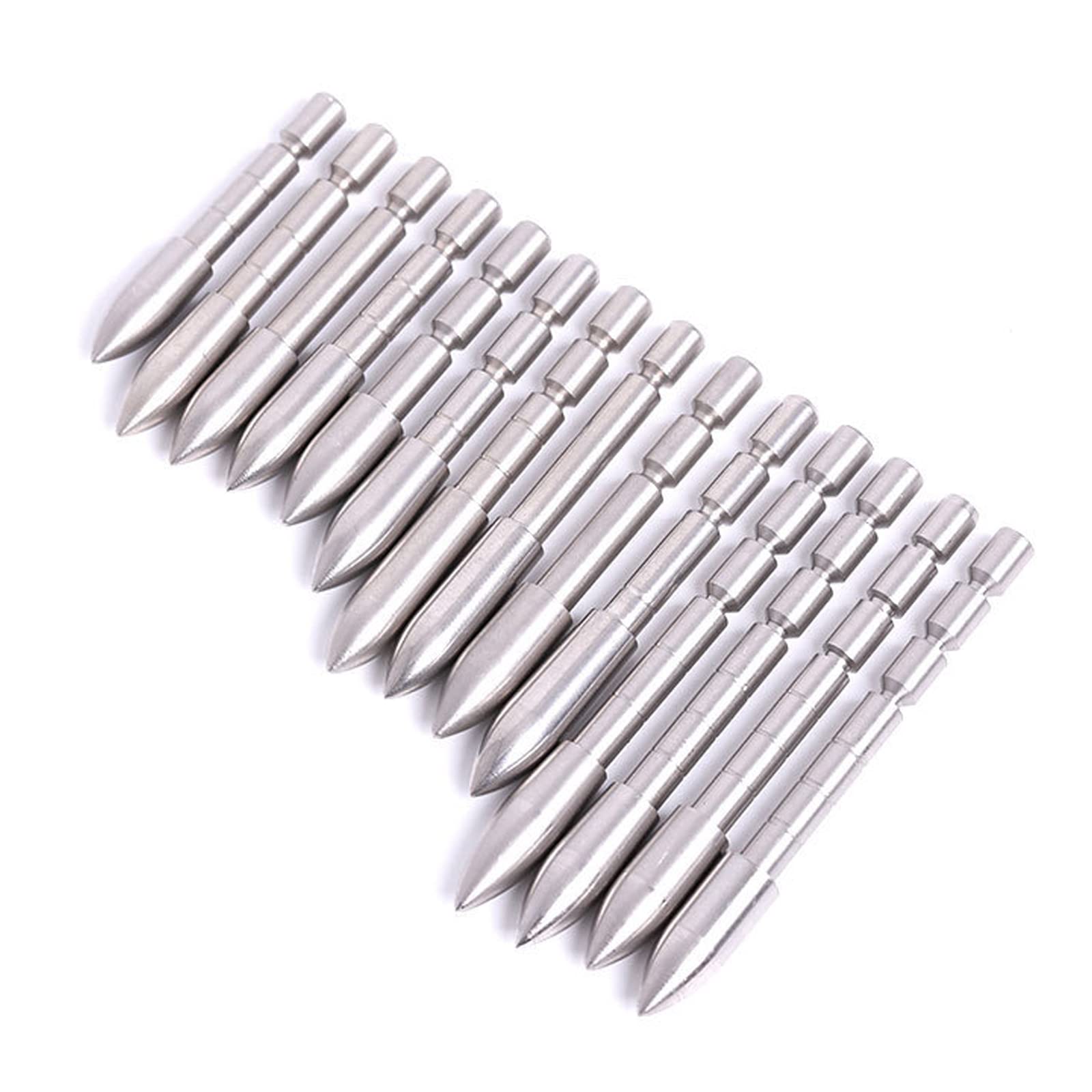 Elkrich 12pz Freccia da Caccia Punti di Campo Inserisci Freccia 70-120 Grano Pratica Freccia Punte in Acciaio Inox Broadhead per ID 4.2mm Freccia Albero (80 grani