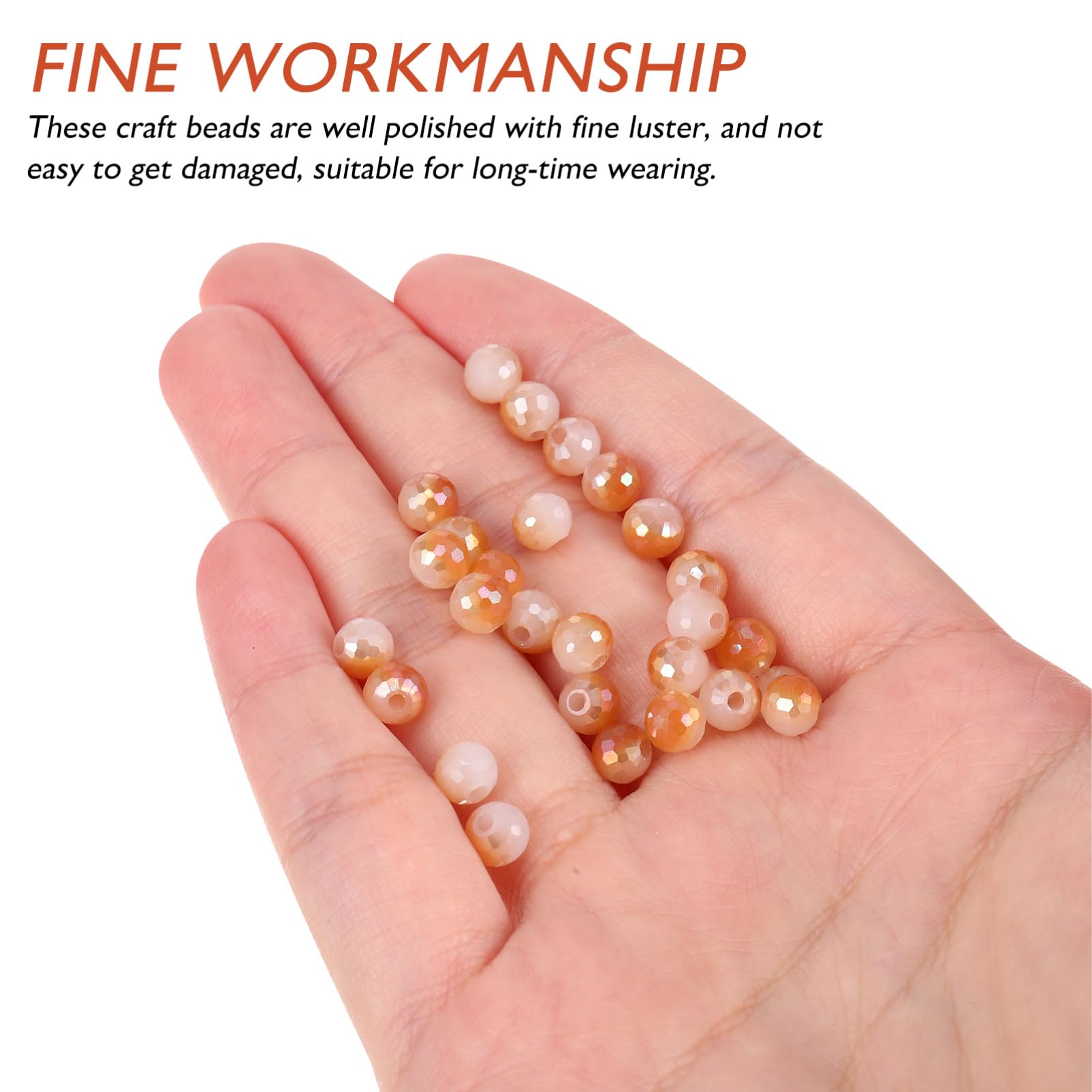 HOMSFOU 100 Piezas Abalorios de Vidrio para Manualidades de Joyas Cuentas Espaciadoras Coloridas para Pulseras y Collares Diy