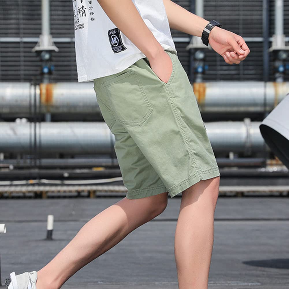 Homme Casual Lâche Pantalon Court Short Cargo Militaire Coupe Ample Camouflage Rétro Jambe Droite Pantalon Ample Extensible Bermuda de Travail Multi-Poches