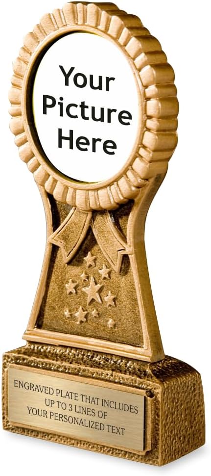 Custom Trophy Award with Picture - Personalized Awards for Golf, Sports, Spouse, Husband, Wife, Girlfriend, Boyfriend, Mom, Dad - Engraved Plate - 6" Tall and Customized with Your Engraving and Logo