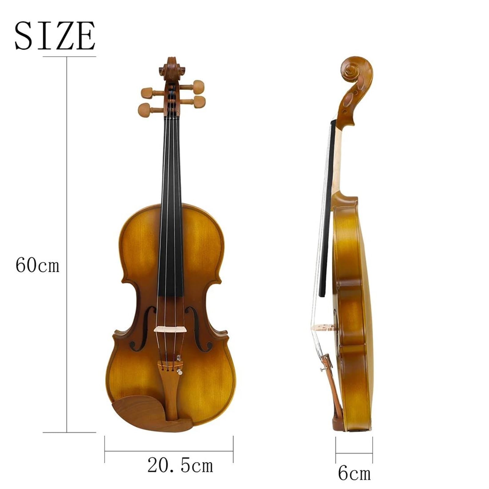 Violino 4/4 Tastiera In Ebano Set Di Con Custodia Sintonizzatore Per Arco Accessori Per Poggiaspalla Per Principianti(Violin)