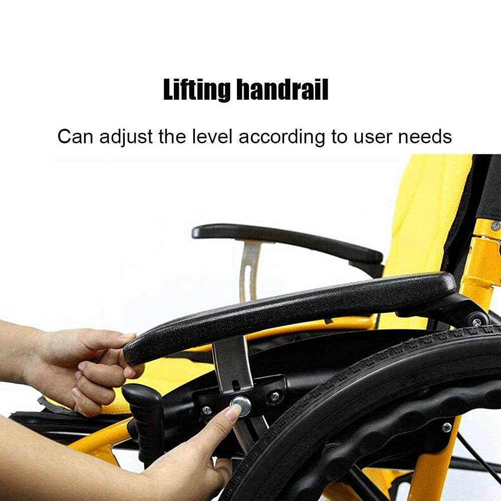 Wheelchairs for Adults, Transporte en Silla de Ruedas, Ligero, Plegable, ergonómico, Manual, absorción de Impactos en 3D