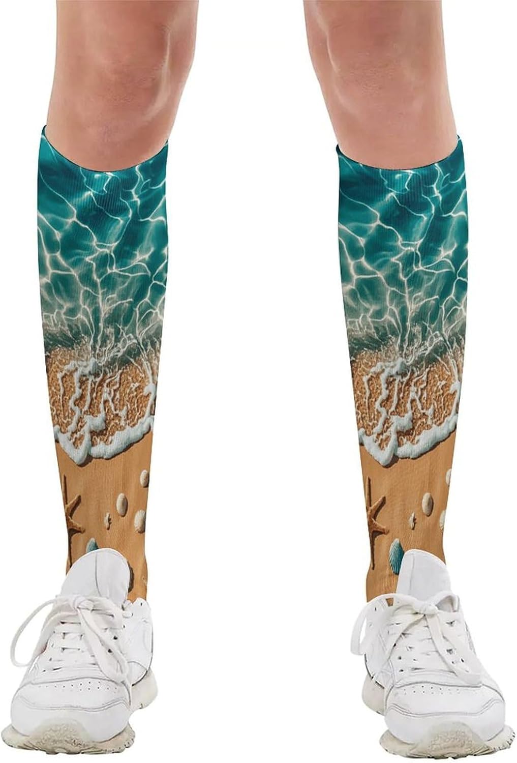 Ocean Starfish Knee High Soccer Socks Moisture Wicking