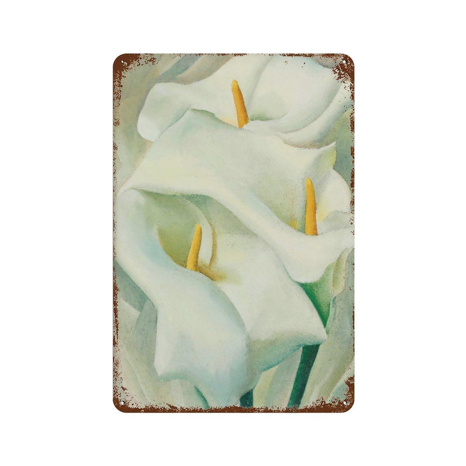 xiaoxiaoshen Georgia O'keeffe Calla Lilies Modern Decor Wall Decor Art Metal Tin Poster Modern Home Decor Art Home Bar Shop Decorations Vintage Sign 30x20cm