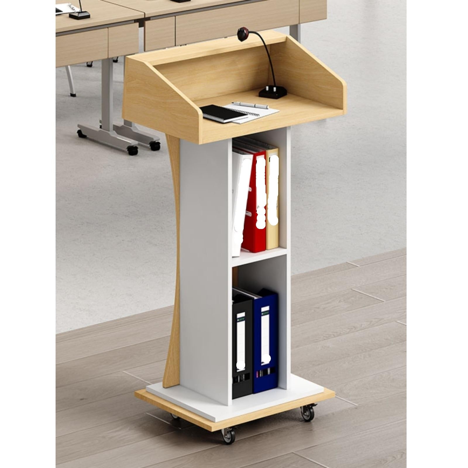 Tribune Support de Podium avec 4 Roues verrouillables, pupitres et podiums for l'école, Le Bureau, la conférence Maison