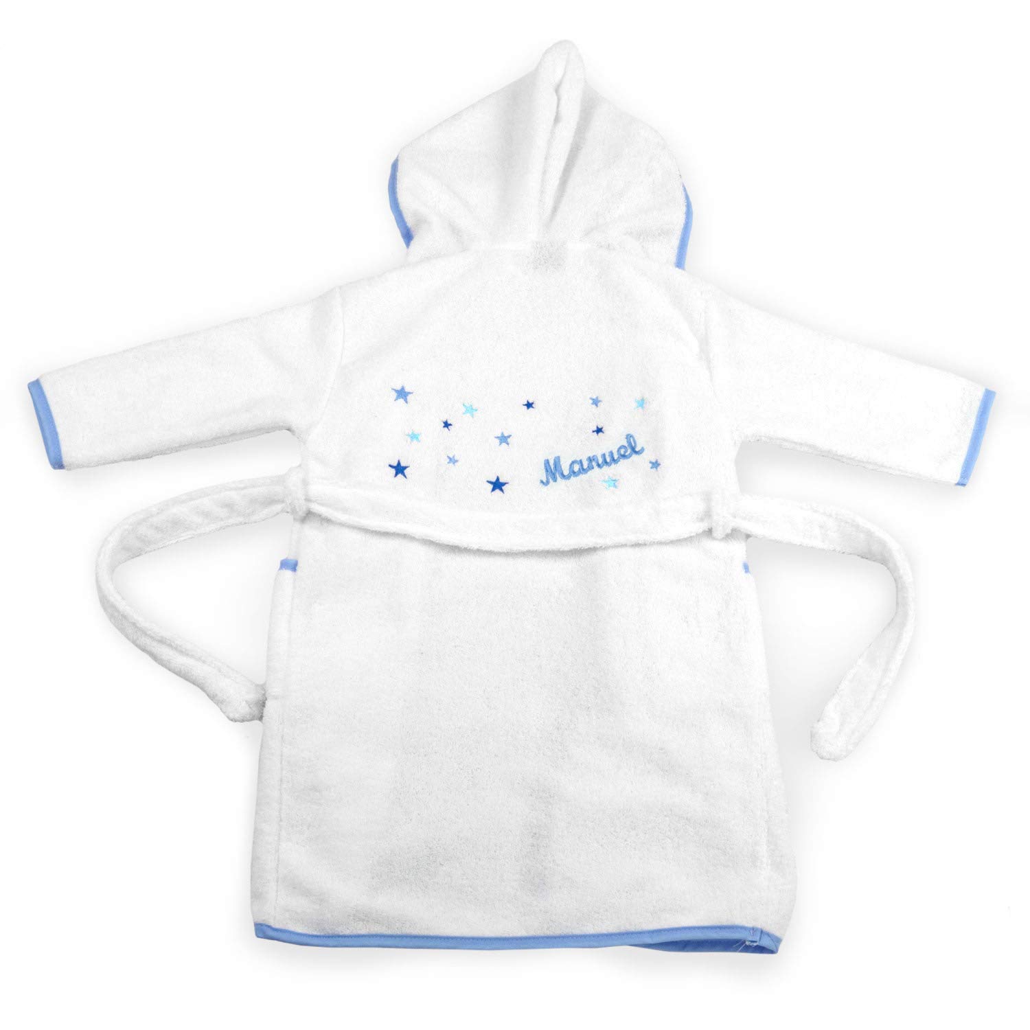 BGEUROPE - Juego de baño para bebé, diseño de estrellas, color azul blanco Talla:Set of 4 Pieces (Bathrobe - 2)