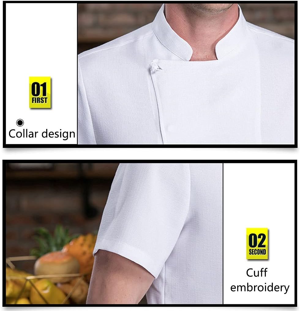 Kitchen Chef Coat Jacket Uniform Unisex Classic Restaurant Cooking Not Fade