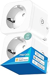 Meross Enchufe Inteligente 16A, Enchufe Inteligente Wifi Con Mide El Consumo, Enchufes Con Mando a Distancia, Enchufes Matter Compatible con HomeKit, Alexa y Google Home, SmartThings, 2 Piezas