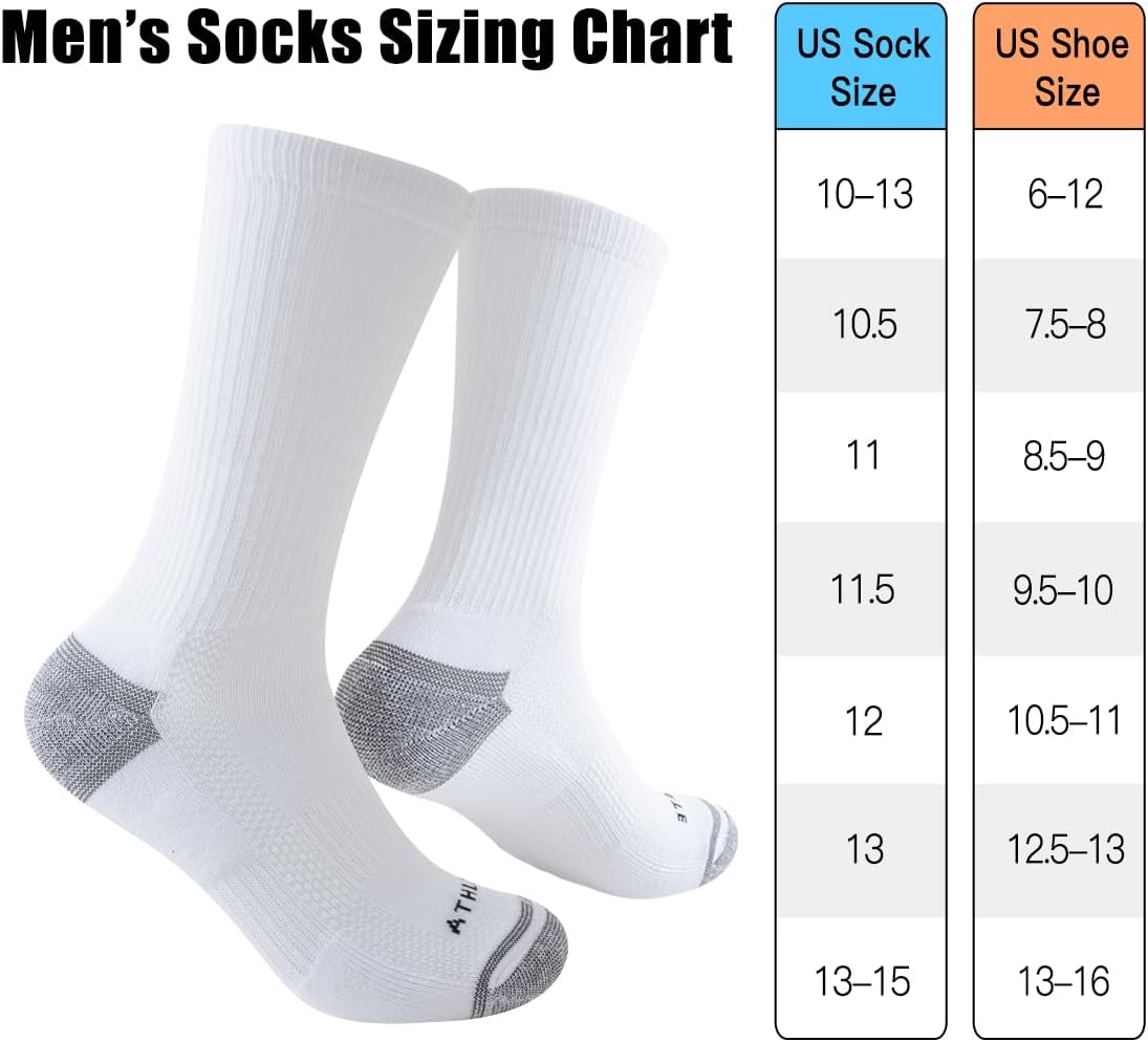 JOYNÉE 5/10 Pair Mens Lightweight Breathable Cushioned Athletic Crew Socks for Men Moisture Wicking Work Running Size 9-12-15 - Image 6