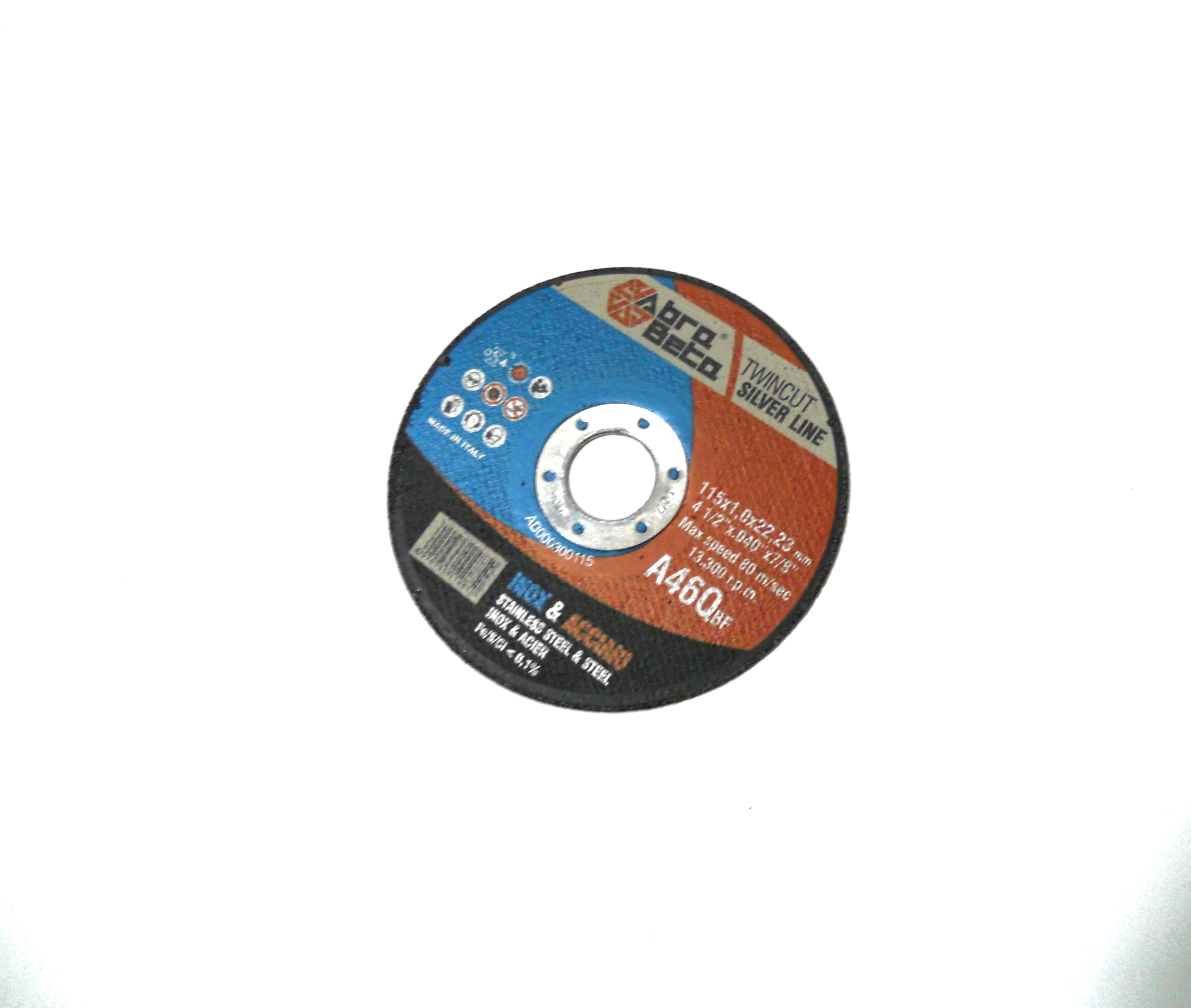 Abra Beta Dischi rigidi da taglio spessore sottile per Inox/Acciaio – Linea Silver A46Q 115X1,0X22.23 – Conf. 50 Pz