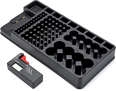 98 Grids Battery Tester Storage Organizer Holder Box 9V Digital Batteries Boxes Student Laboratory Experiment Equipment Manual Science Experiment Chemistry Physical Natural Science Student Manual, la