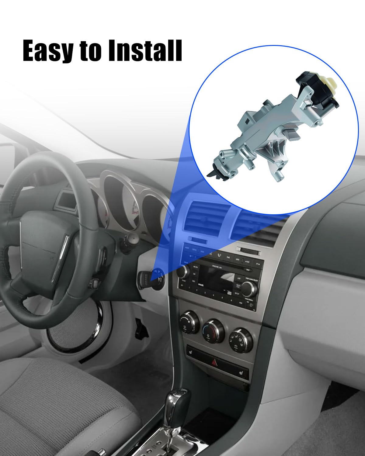 Ignition Lock Cylinder Housing Fit for Jeep Wrangler Liberty Compass Patriot Chrysler Dodge Replace 68054822AB, Restore Smooth Ignition