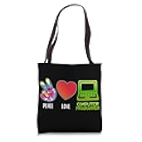 Peace Love Computer Programmer Programming Expert Graphic Tote Bag