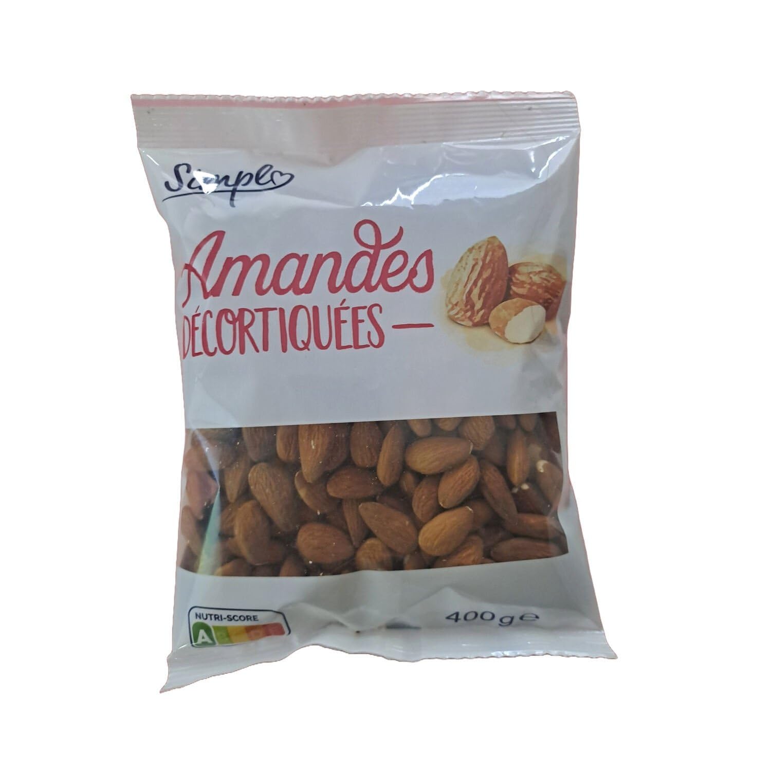 SIMPL – Amandes Décortiquées Croquantes, Source Naturelle d’Énergie et de Saveurs (400g) - Le Lot De 3