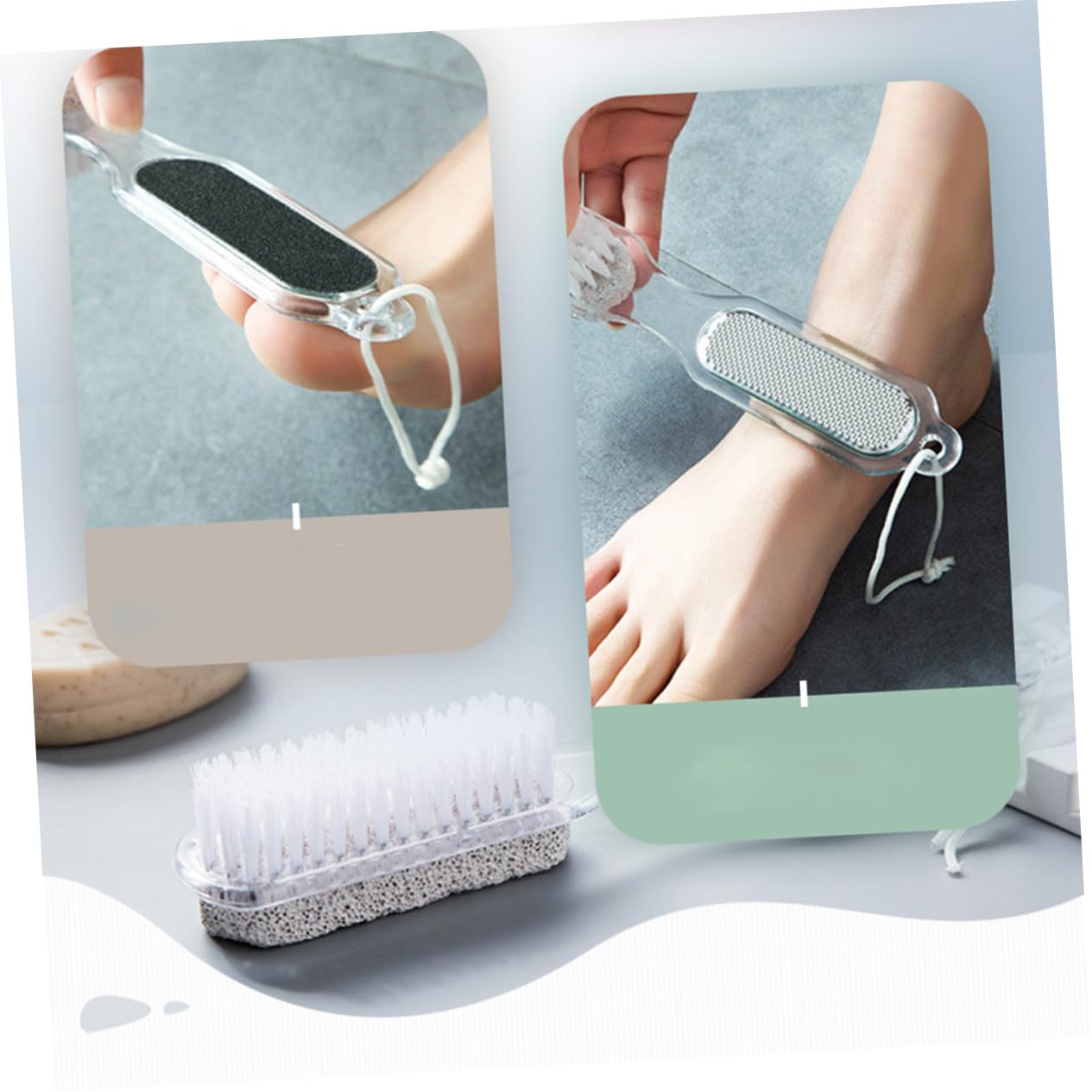 Veemoon Foot Care Kit con Raspa Piedi Spazzola per Unghie Pietra Pomice per Esfoliazione e Rimozione di Morta Kit Ergonomico per Piedi Lisci e Rinnovati