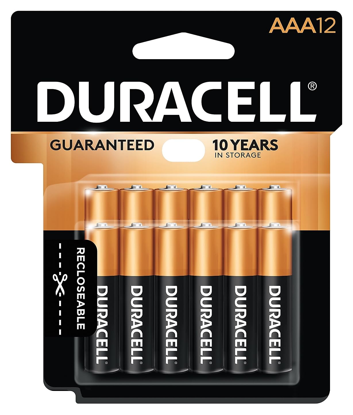 Duracell - CopperTop AAA Alkaline Batteries - long lasting, all-purpose Triple A battery for household and business - 12 Count (Pack of 1)