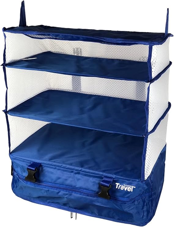 Stow-N-Go Portable Luggage System - Large - Blue, Packable Hanging ...