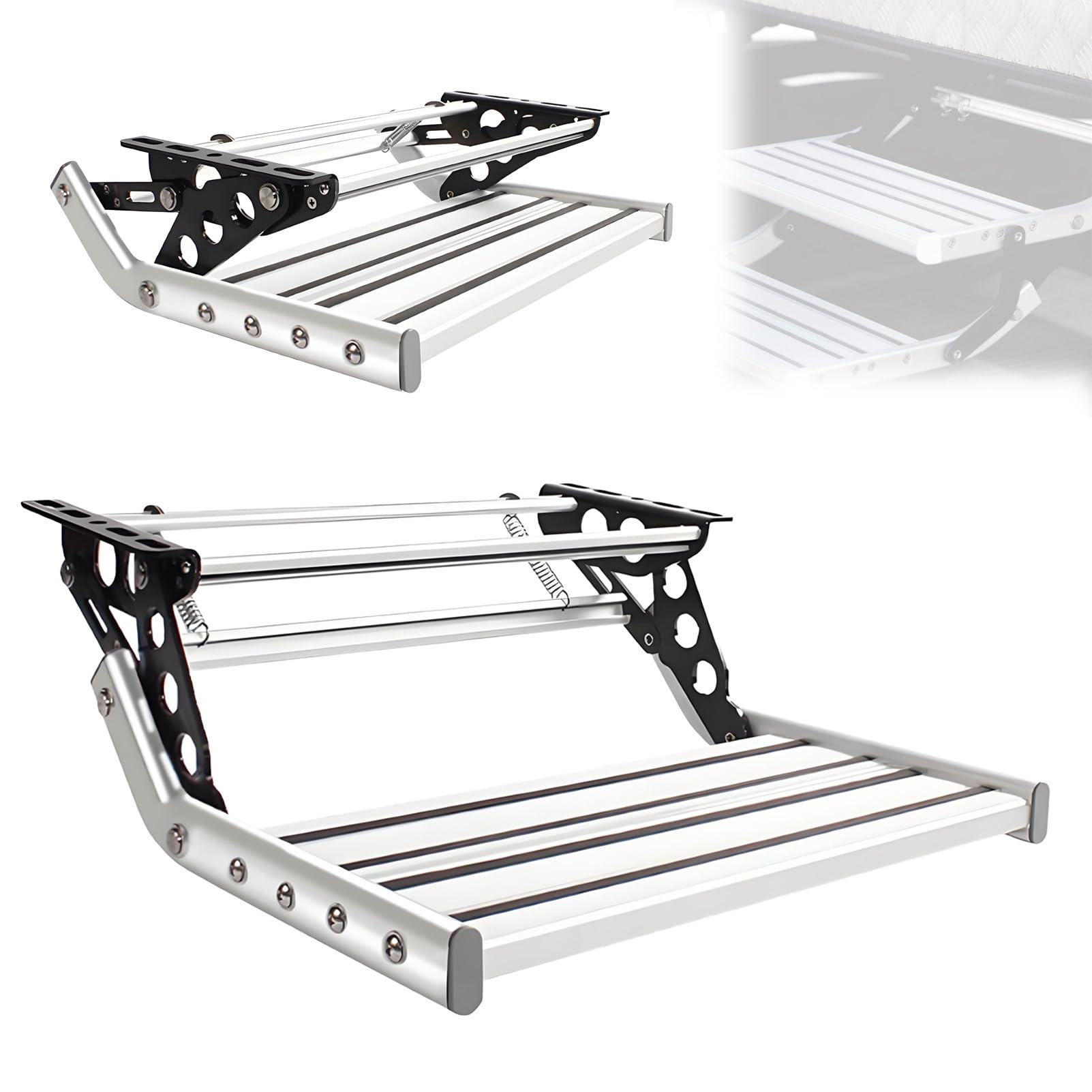 Feiphla Manual Aluminum Pull Out Drop Down Folding Step Motorhome,Electric Automatic/ Rv Steps,With Light,Rv Campervan Caravan 1Step