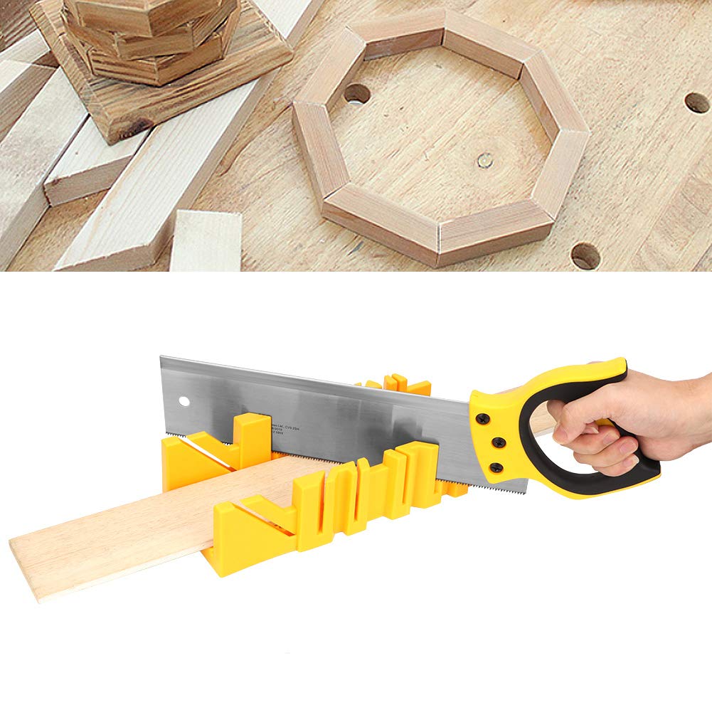 Lyrlody Mitre Box,30,5 plastica multiangolo di serraggio troncatrice per potatura strumento per la lavorazione del legno a mano con posteriore 35,6 cm per la lavorazione del