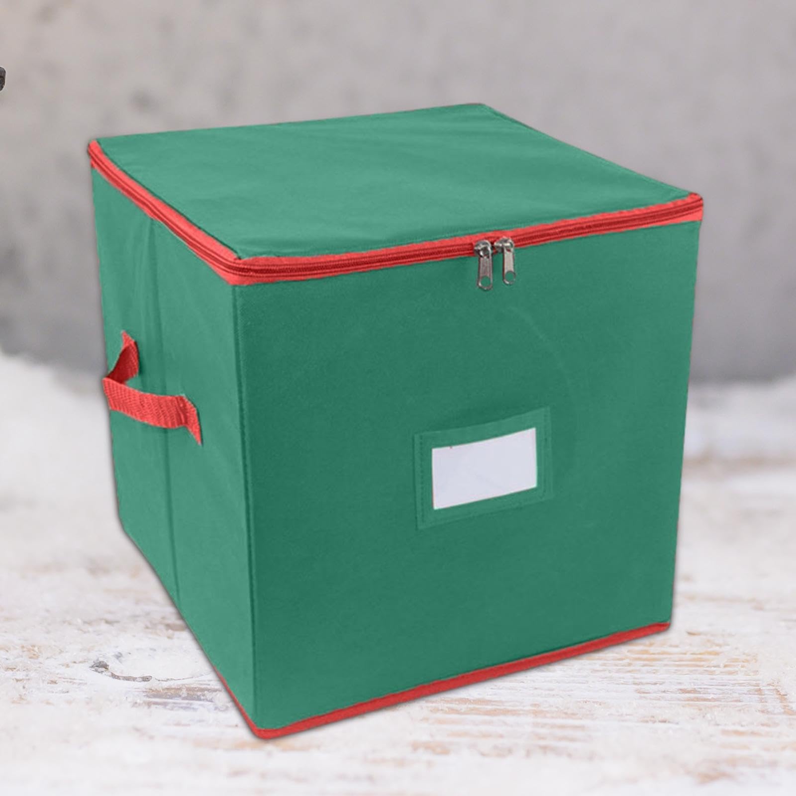 Aufbewahrungsbox für Weihnachtsschmuck, Weihnachtsaufbewahrungsbehälter mit 64 Fächern, 4 Lagen, Faltbar, mit Trennwänden, Grün