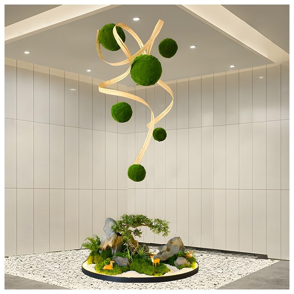 GZHERVICES Bola Decorativa de Musgo Verde Colgante Artificial, Kit de Bricolaje de Musgo de Reno Verde Natural, decoración de vegetación Falsa, Arte de jardinería, decoración de Techo