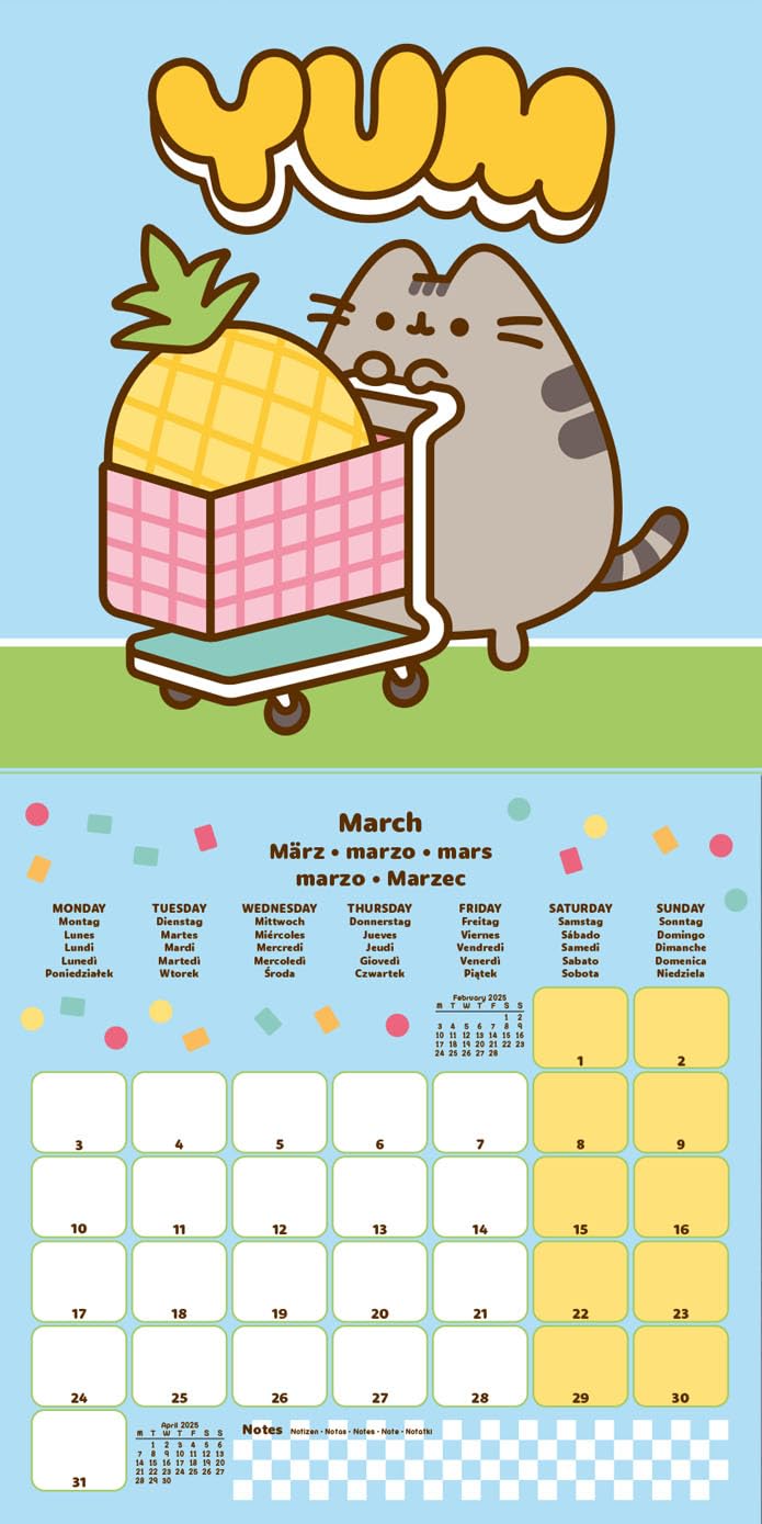 Pyramid International Pusheen 2025 Calendar, Official 16-Month Planner, Adorable Pusheen Illustrations