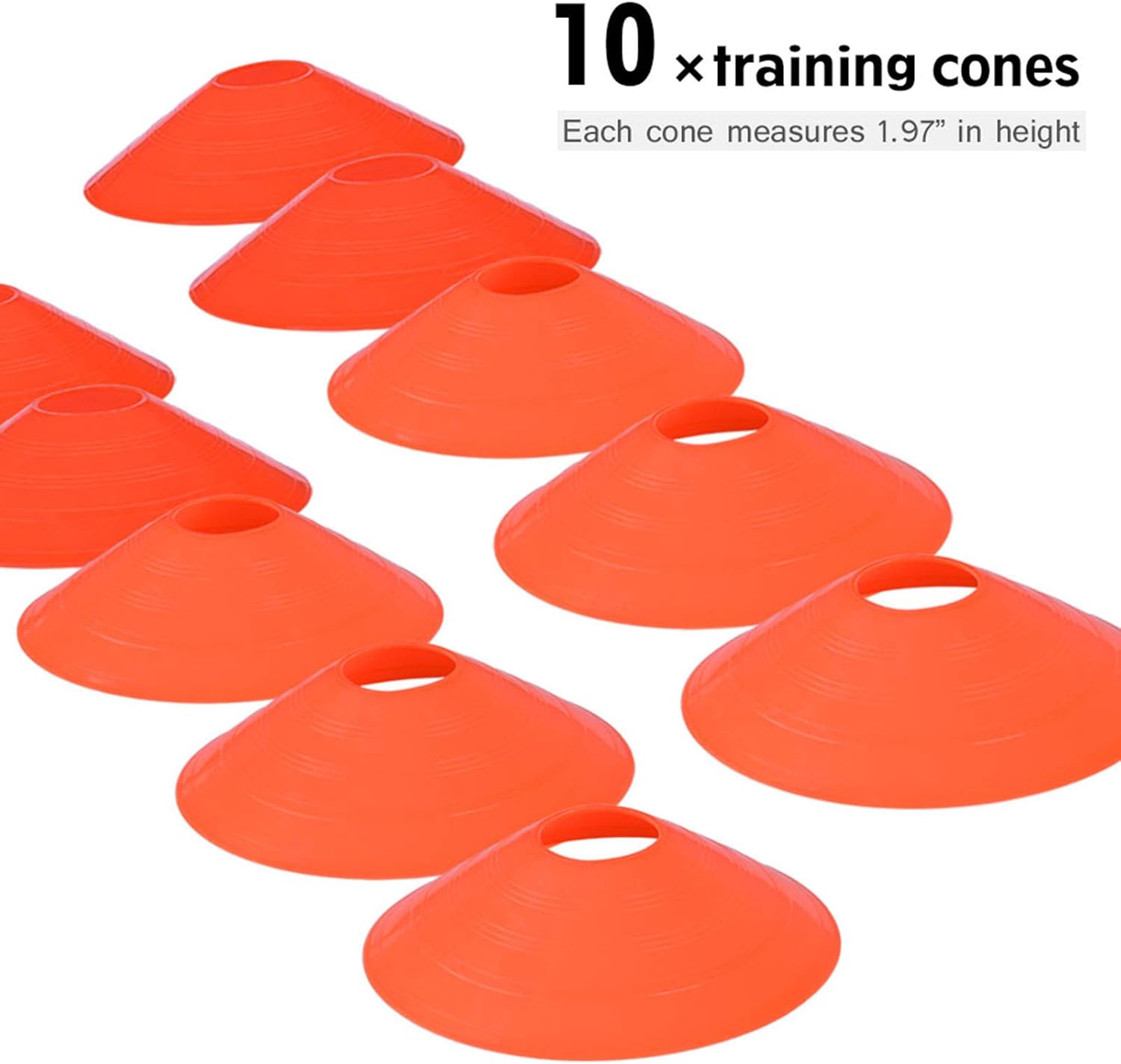 VGEBY Ladder Train Kit, Speed Ladder Speeding Training Ladder Set 19Ft Flat Ladder + 10pcs Disc Cones for Athletic Training (Color : Orange)