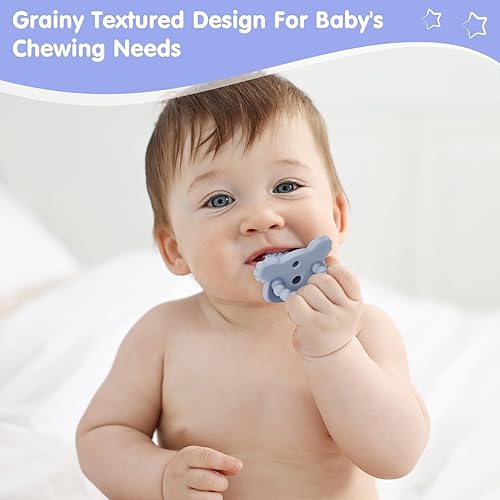 Miniatura 3 de Chupete de silicona para mordedor, juguetes de dentición para alivio de la dentición y exploración sensorial, paquete de 6 chupetes de bebé con