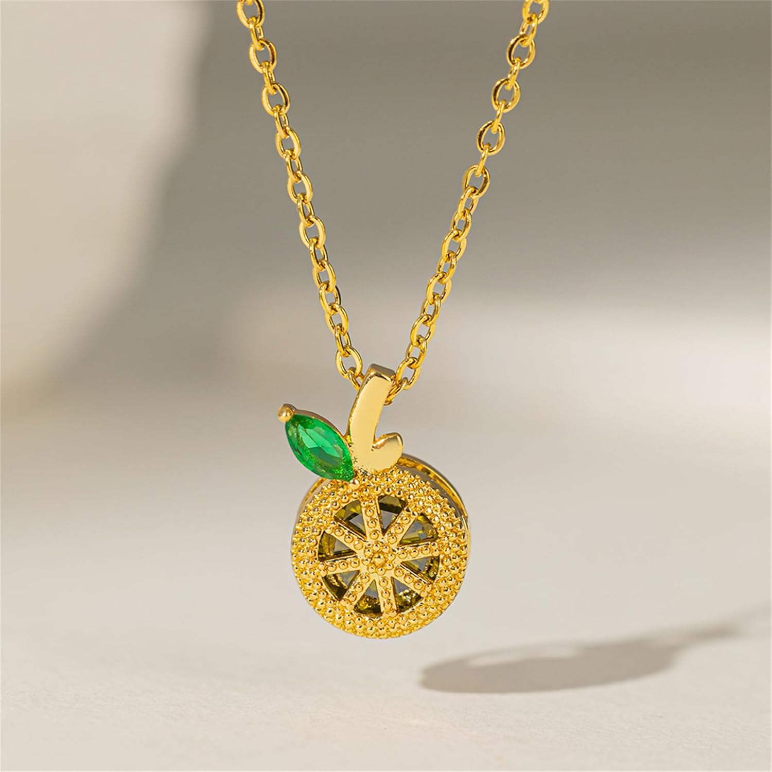 Lemon Necklaces Earrings Set for Women Lovely Lemon Fruit Crystal Stud Earrings Sparkly Green Leaf Lemons Pendent Necklace Fashion Jewelry - Image 6