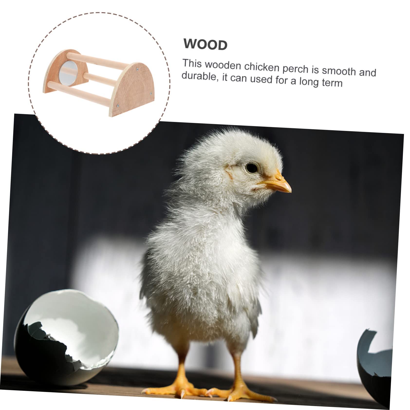 3pezzi Trespolo Legno Per Galline e Pappagalli Con Specchio Supporto Per Gioco e Attività Per Uccelli Resistente e Naturale Adatto Galline e Pappagalli