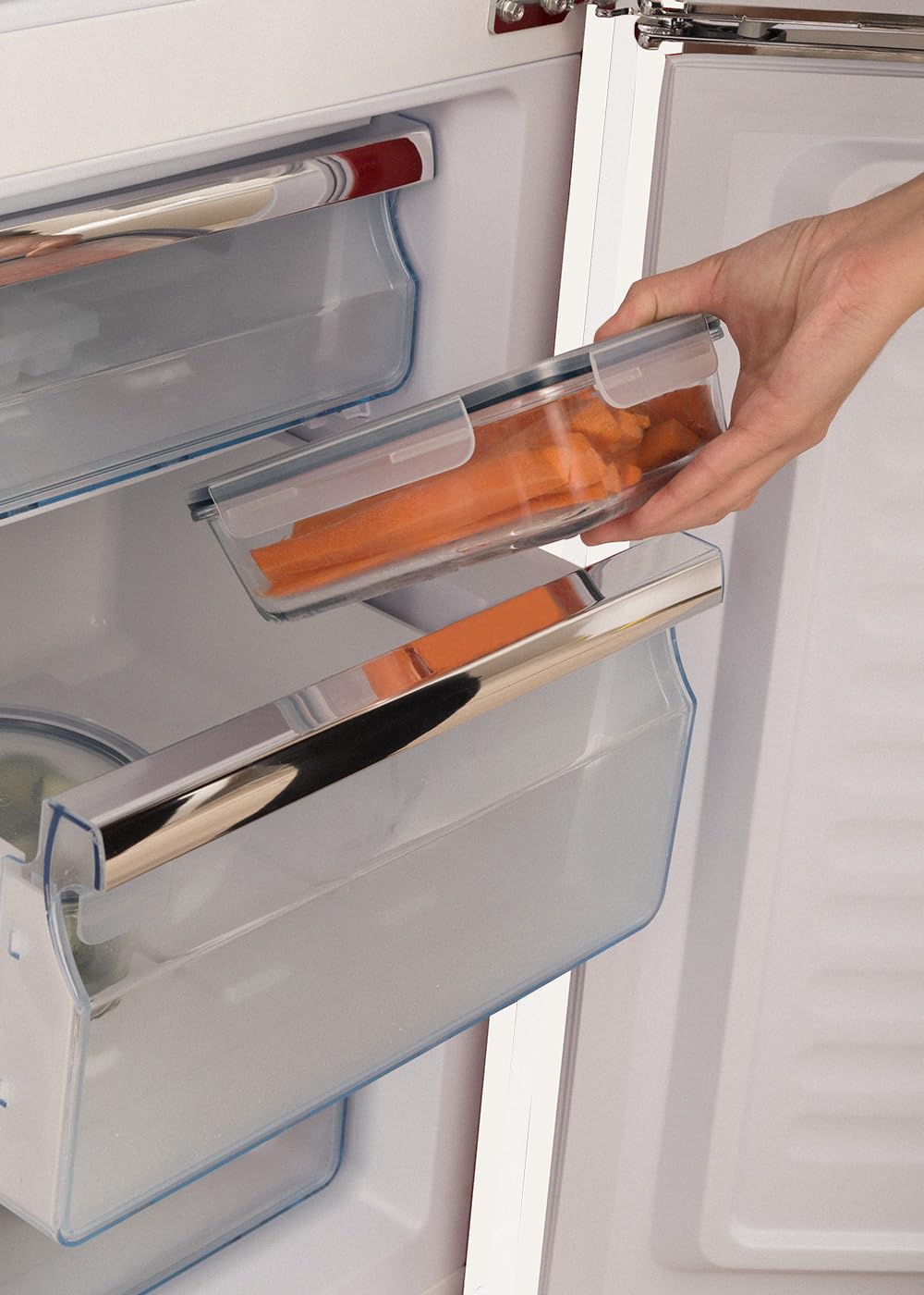 CREATE / FRIDGE STYLANCE/Frigorífico Combi 244L Blanco roto/Diseño y estilo Retro Vintage. Materiales resistentes. Práctica y funcional. 90W