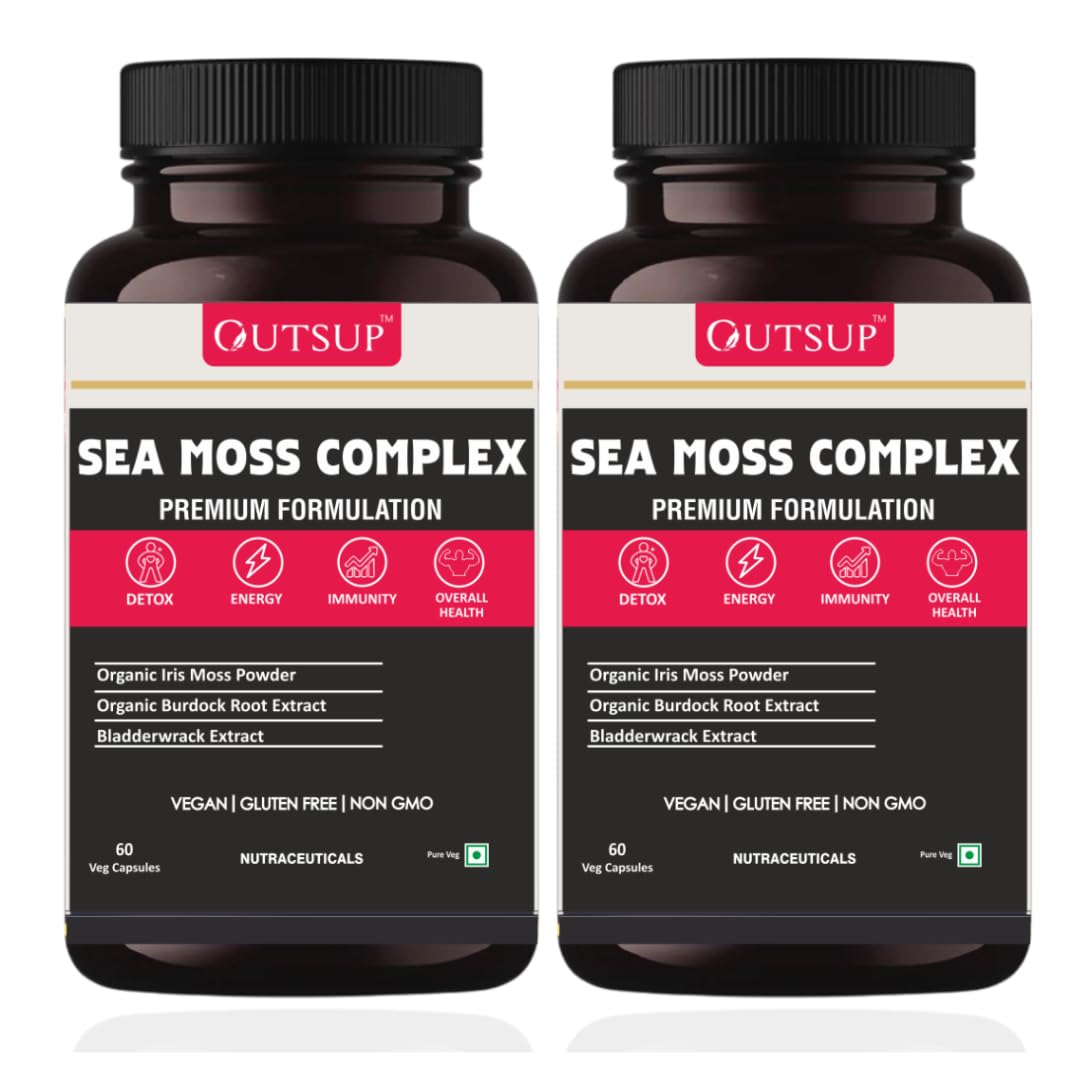 Outsup Irish Sea Moss Complex with Burdock Root & Bladderwrack | Boosts Immune System & Digestive Health - Thyroid, Healthy Skin, Joint Support - 60 Veg Capsules(Pack of 2) (B0CQ8T4JLQ) Amazon Price History, Amazon Price Tracker
