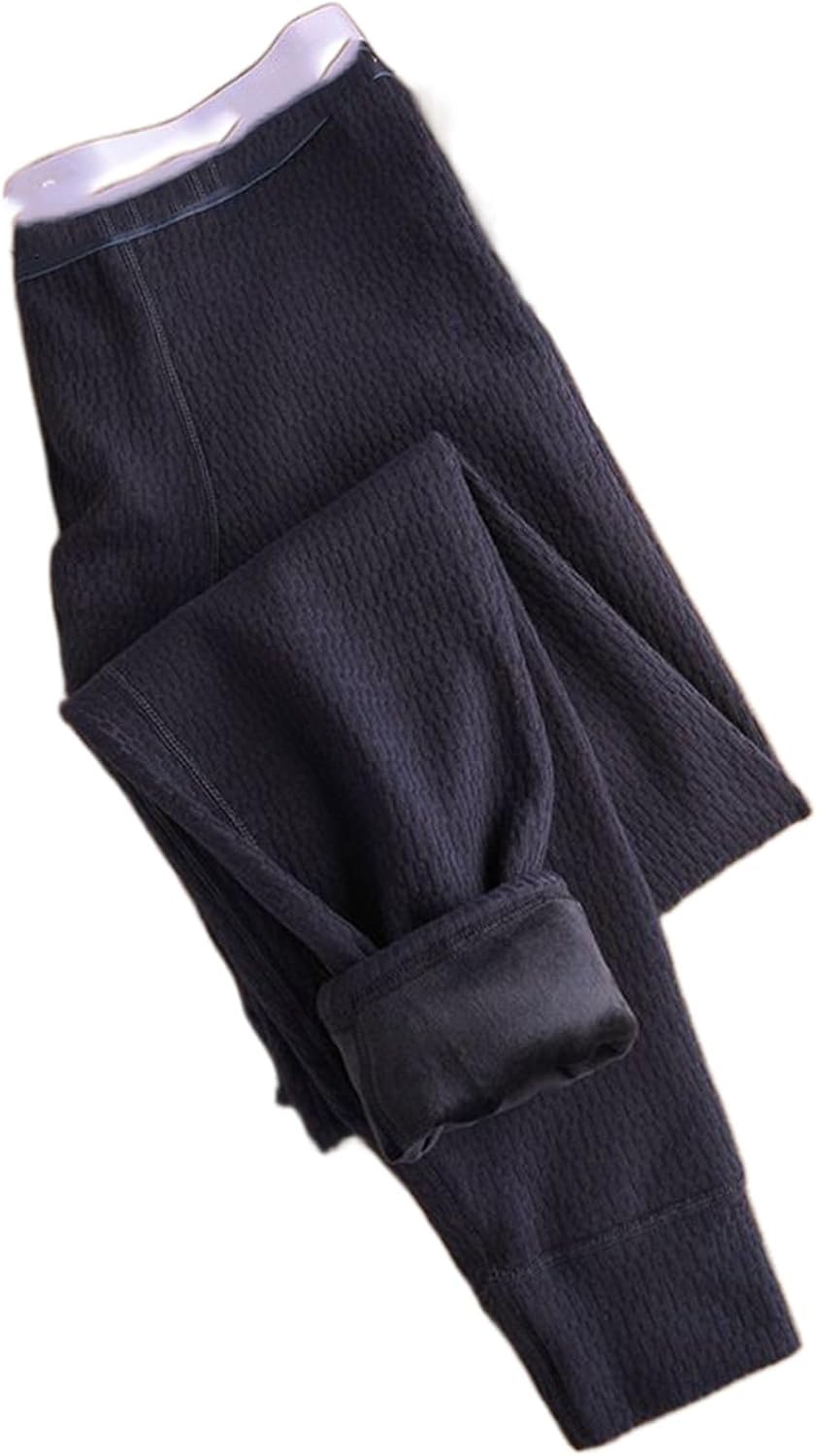 Plush Men's Warm Autumn Pants Elastic Tight Middle Waist Youth Bottoms