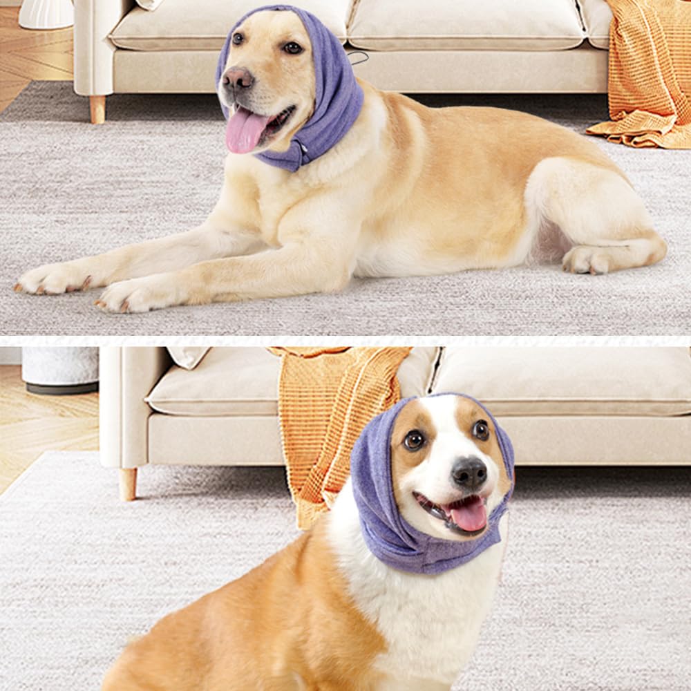 MiOYOOW Copertura per orecchie senza lembo per cani, facile da pulire, con autoadesivo regolabile, per alleviare l'ansia del cane, per scaldare il collo