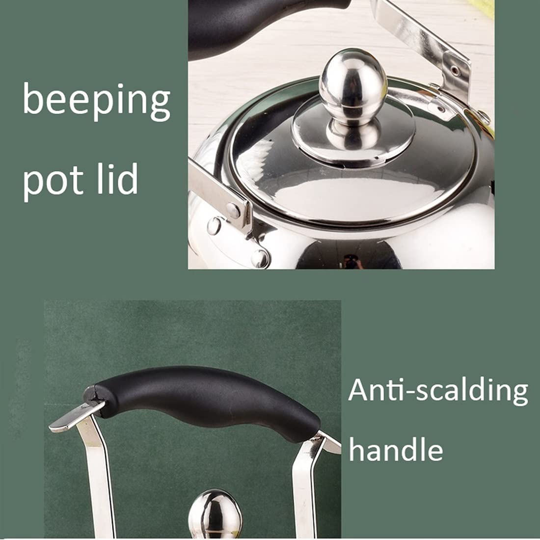 Hervidor de Agua de Acero Inoxidable Apto para Uso alimentario, para Estufa, con infusor, con Silbato Potente, Ideal para té, café y Leche (1,5 L).