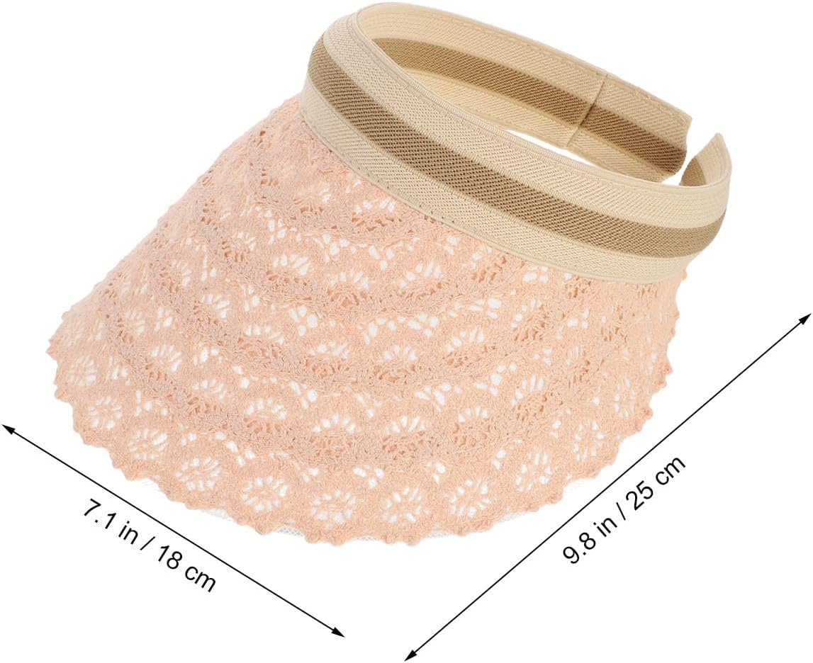 Wide Brim Lace Sun Block Hat for Women, Cotton Yarn Material, One Size Fits, UV Protection Sunshade for Outdoor Beach and Travel