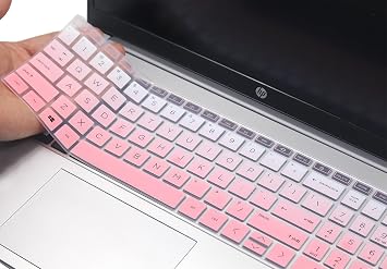 Keyboard Skin Compatible for HP Pavilion 15.6, HP Laptop 15t 15z 17t 17z 15-fc 15-fd 15-eg 15-er 15-eh 17-cn 17-cp Series 15-fc0093dx 15-fd0083wm 15z-eh300 15t-eg300 17t-cn200 17z-cp300 Gradient Pink