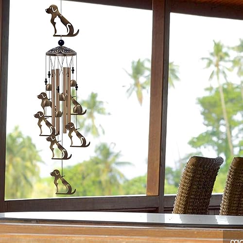 Miniatura 5 de Campanillas de viento para perros al aire libre, decoración de interiores, atrapador de viento romántico de bronce hecho a mano, campanas de viento