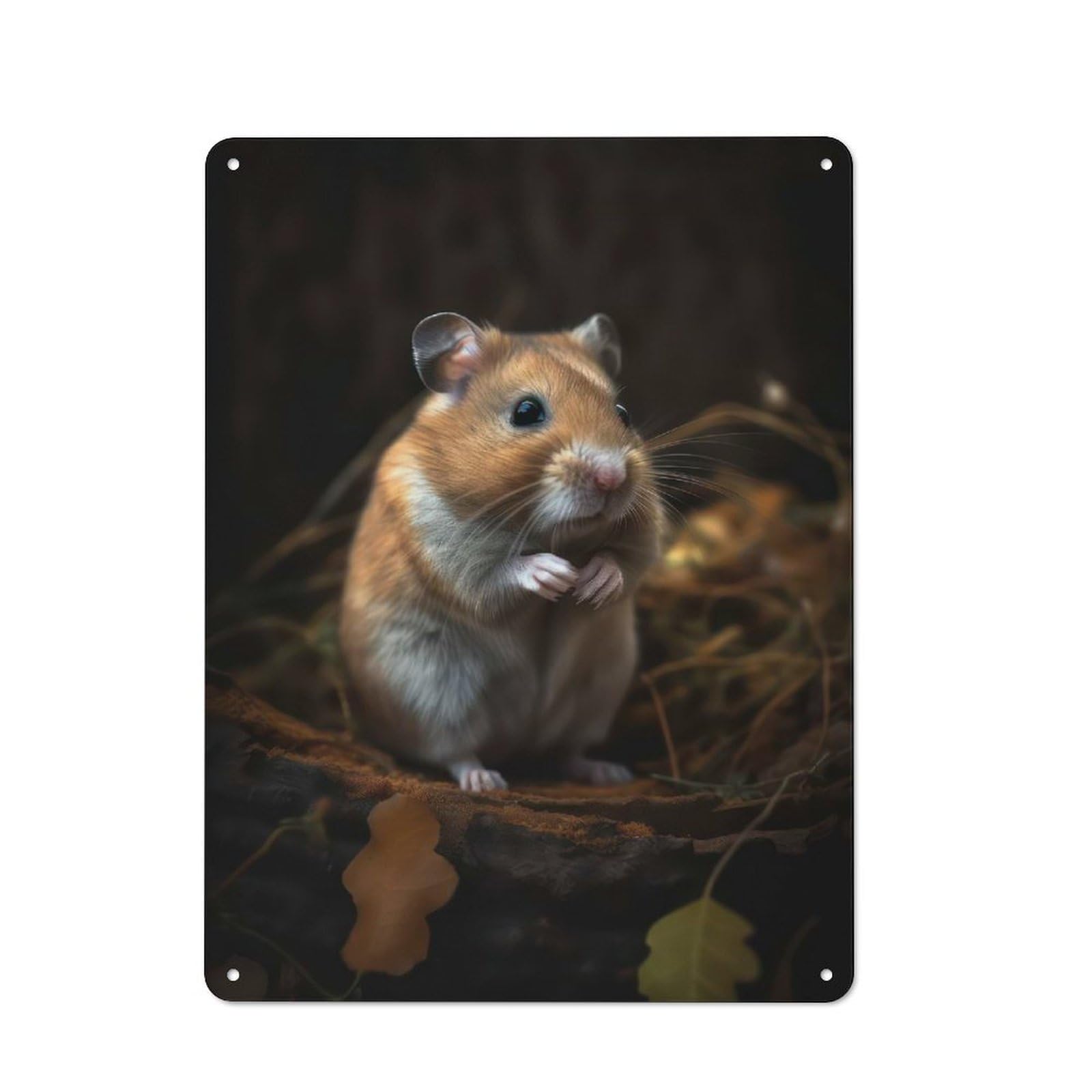 Junmoney Sweet Hamster Metal Plaque 40X30cm With For Garage Wall, Rustic Decor, For Vintage Wall Decor Fans, For Themed Room Decoration